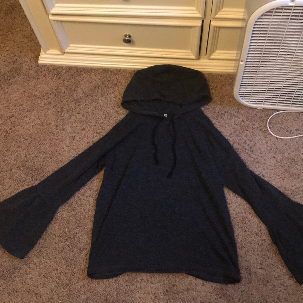 Dark gray pullover hooded sweater